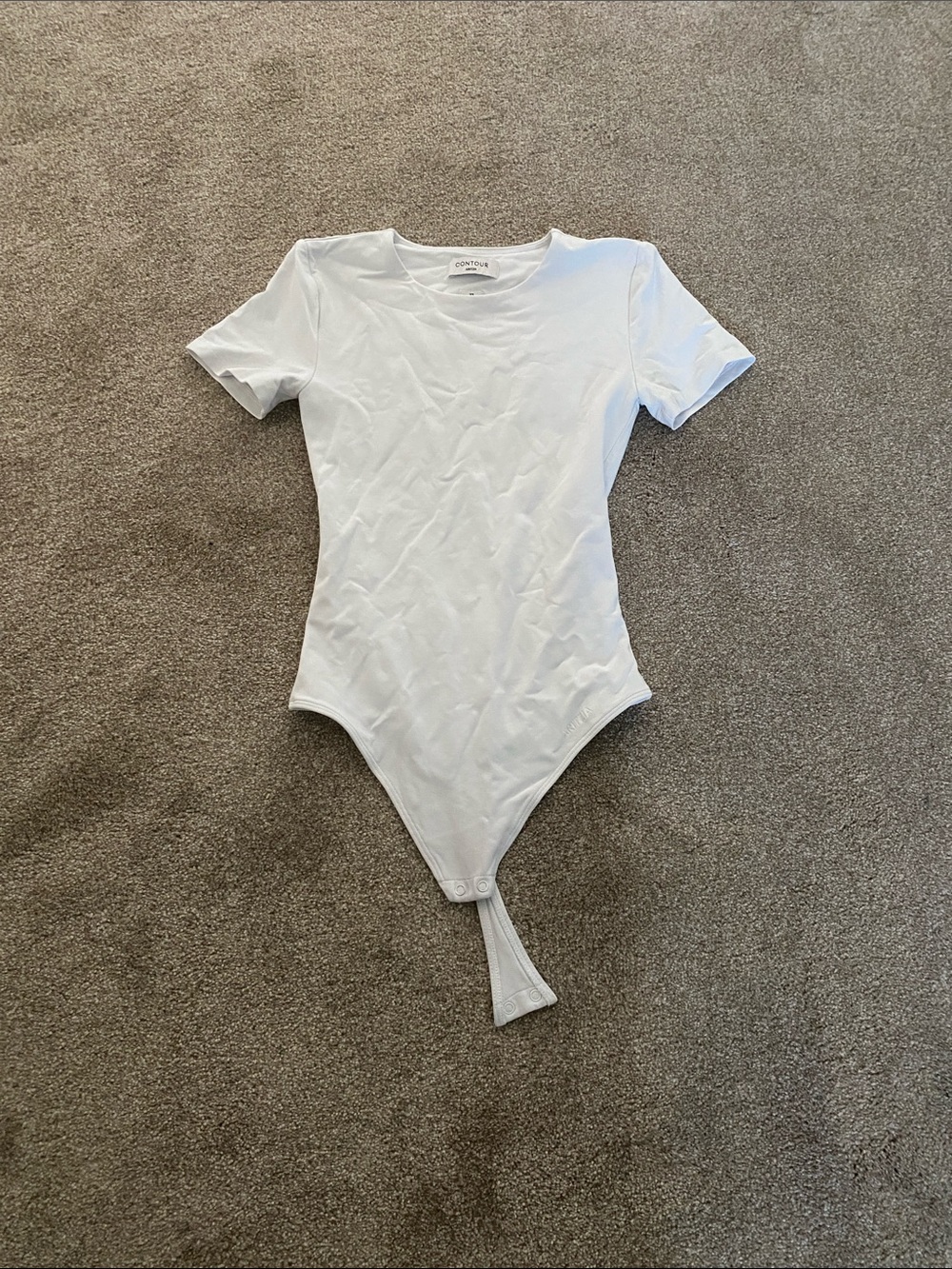 White Short-Sleeve Aritzia contour body suit